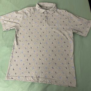 Tailorbyrd Gray Shirt with Blue flamingoes